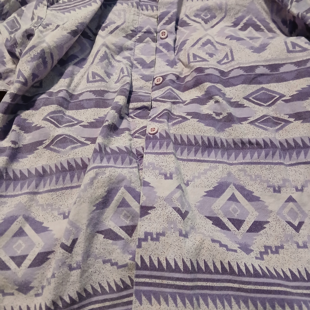 Roper Purple and White Geometric Shirt - Picture 2 of 8